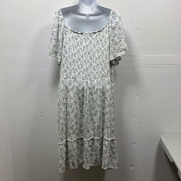 Polagram Smocked Bodice Floral Dress 2X - Picture 6 of 6